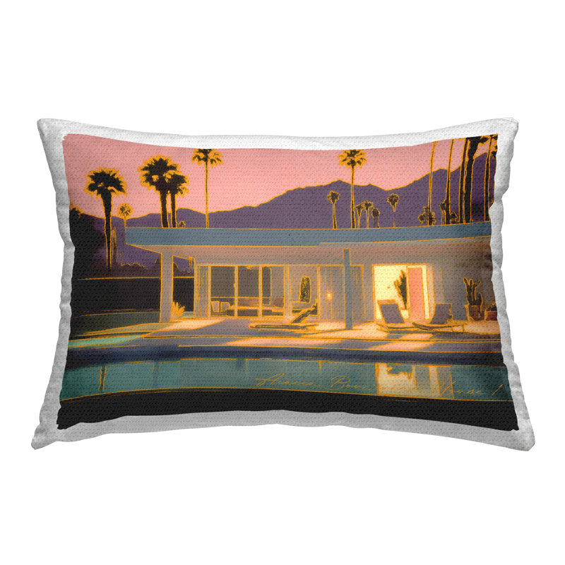 Coussin d'extérieur Sunset Glow Summer Pool