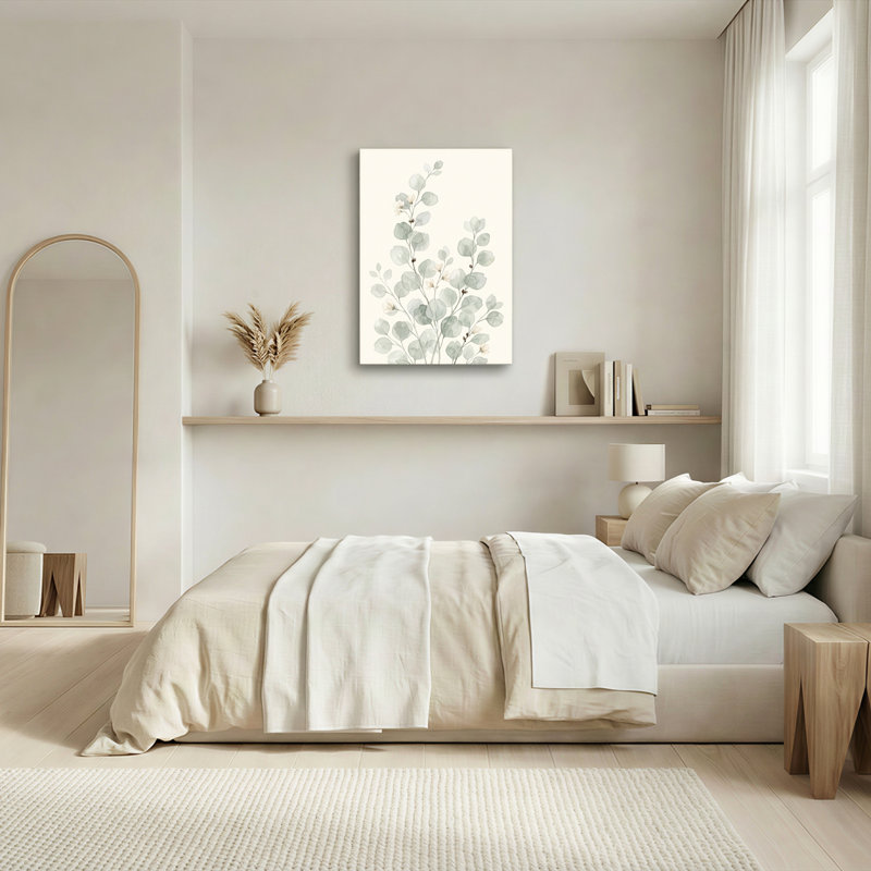 Ensemble de 1 tableau sur toile représentant des feuilles d'eucalyptus, H 40 po x l 28 po, Wrapped Canvas