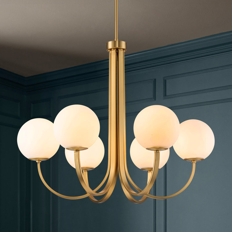 6 - Light Glass Bubble Dimmable Sputnik Sphere Chandelier