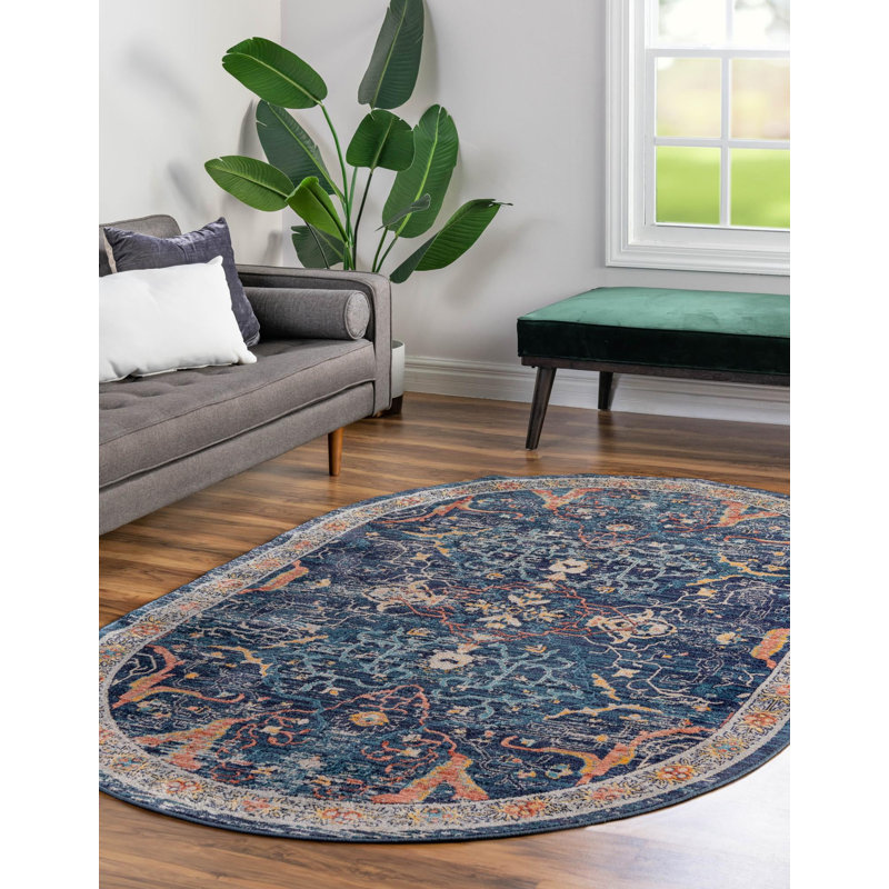 Alkire Floral Indoor Rug, Oval 3'11" x 5'11"