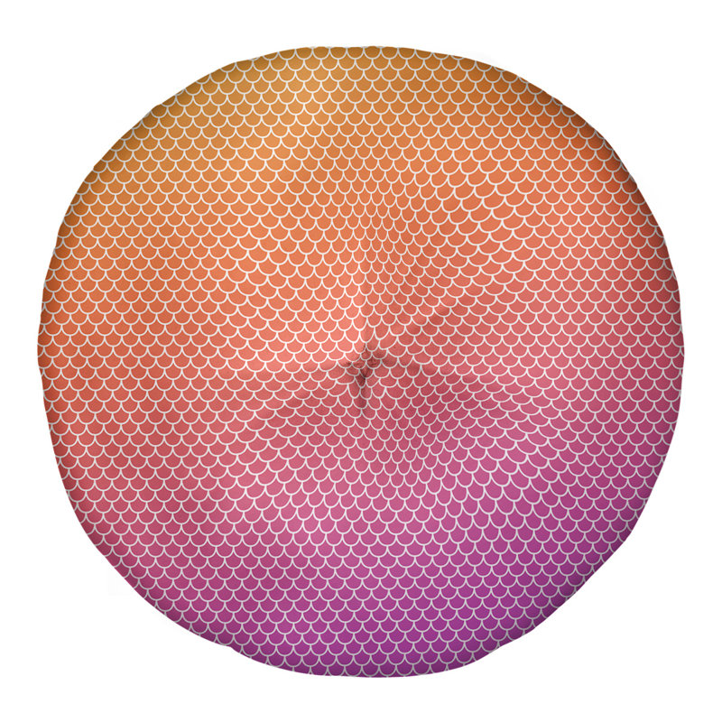 Coussin de sol capitonné Katelyn Elizabeth, 26 po x 26 po, Orange / mauve
