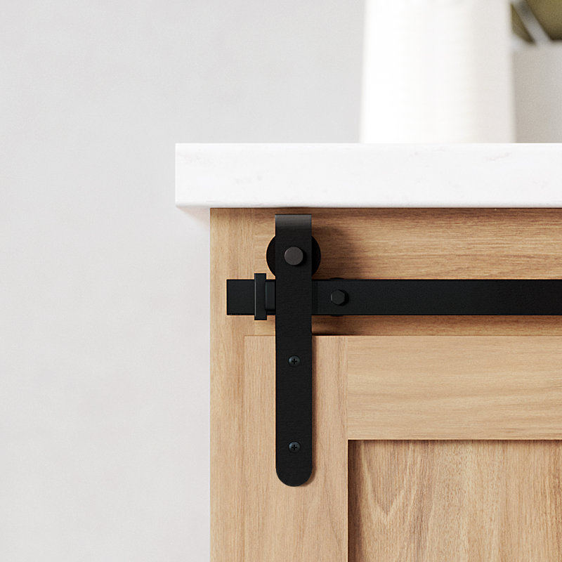 Black Matte Double Track Barn Door Hardware Kit, 72-inch