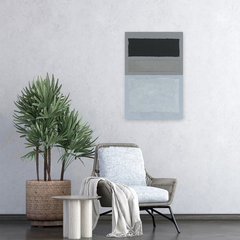 Mid-Century moderne et minimaliste peint tissage II FB, H 24 po x l 16 po