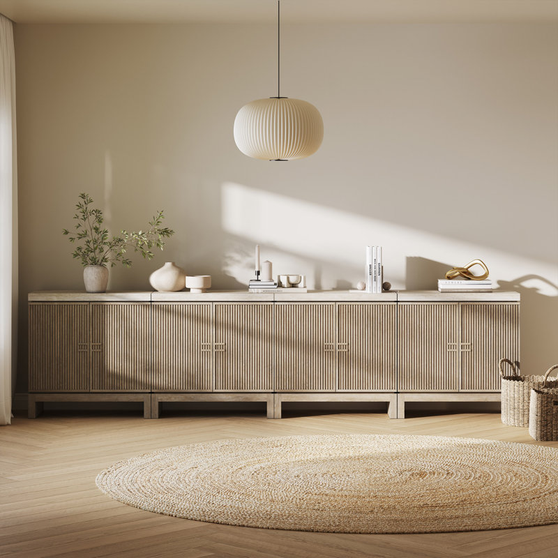 Buffet 2 portes, Travertine Greige - ensemble de 4