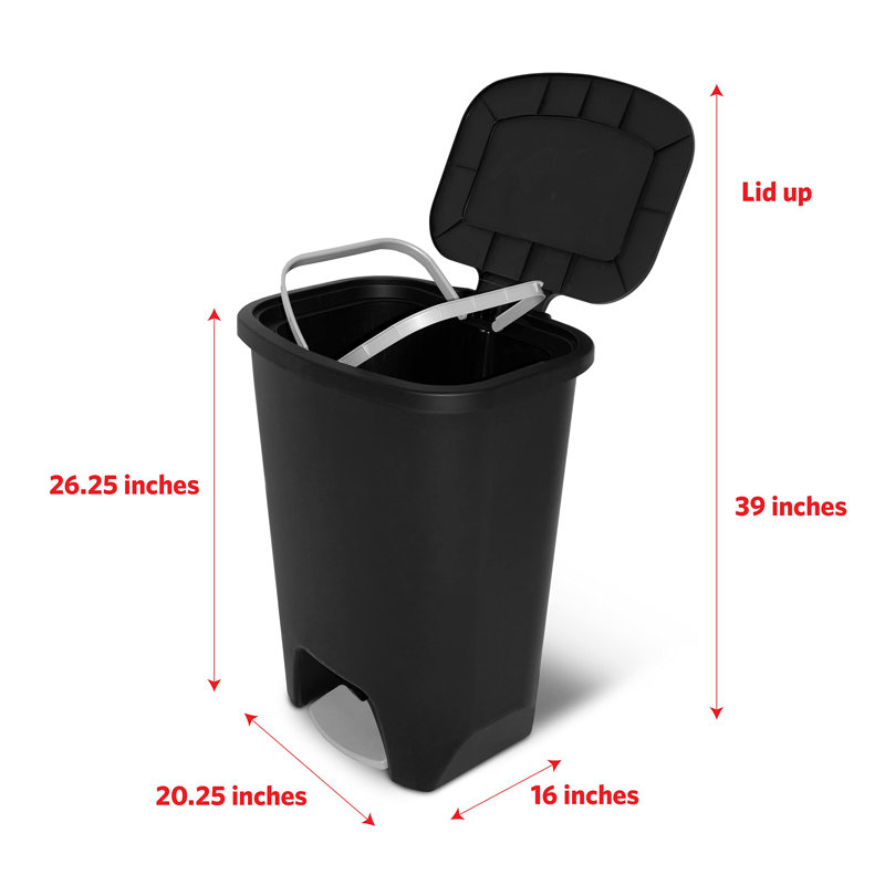 GLAD™ Gallon Plastic Trash Can, Black, 20