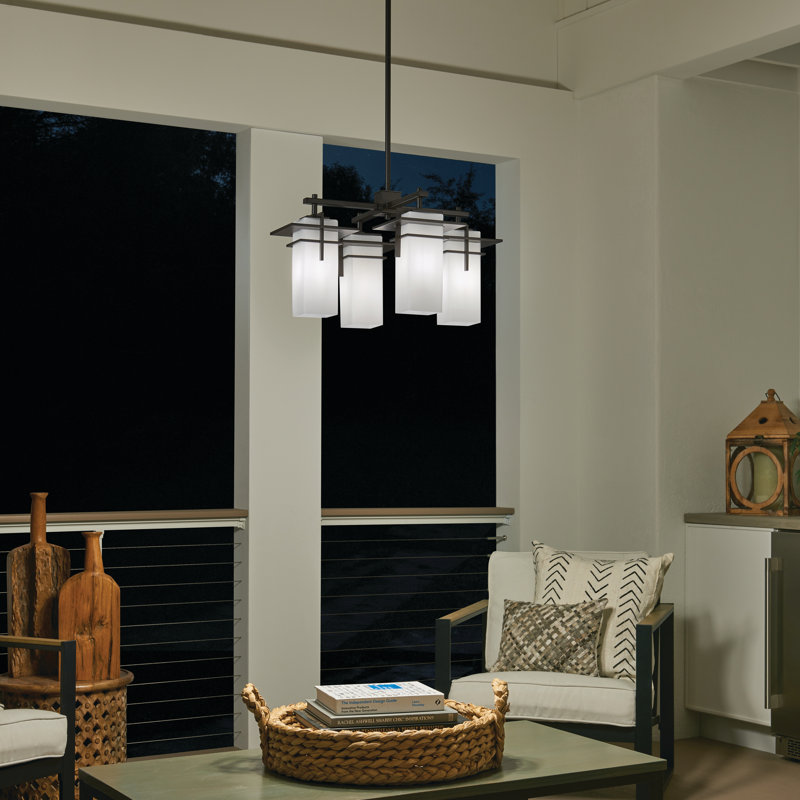 Lustre classique / traditionnel à 4 lumières à abat-jour Caterham