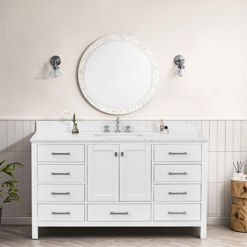 Meuble-lavabo autoportant 60 po avec meuble-lavabo simple en bois massif 60 po