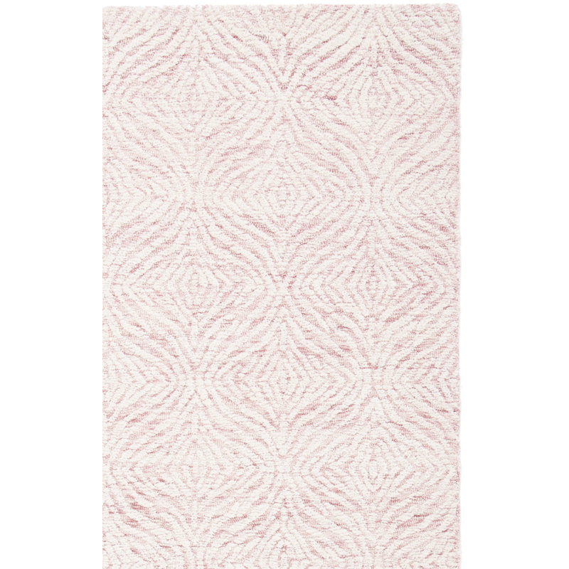 Tapis abstrait en laine et coton touffetés à la main Pezanetti, Rectangle de 5 pi x 8 pi