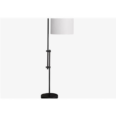 63-inch high, black metal base, ivory/cream color shade, modern style floor lamp
