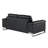 Black Modern Genuine Leather Loveseat-33133429