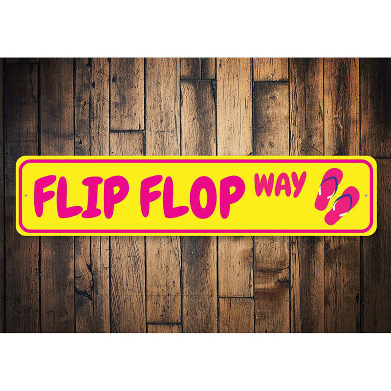 Plaque en aluminium Flip Flop Way, H 4 po x l 18 po x P 0,04 po