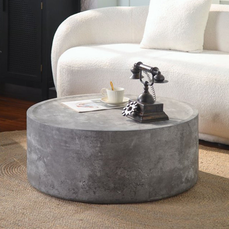 Table basse 31,5 "pour le salon, H 12,4 po x L 31,5 po x l 31,5 po, Gris Pierre