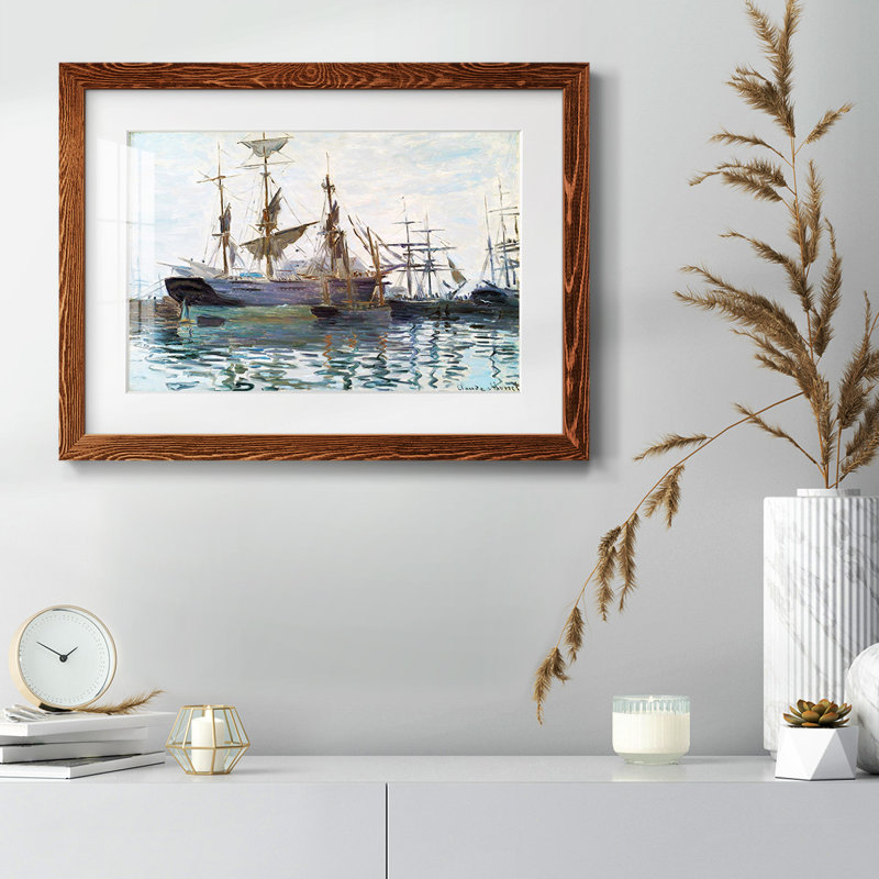 Navires dans le port, 1873, Érable, H 18 po x l 26 po x P 1,5 po