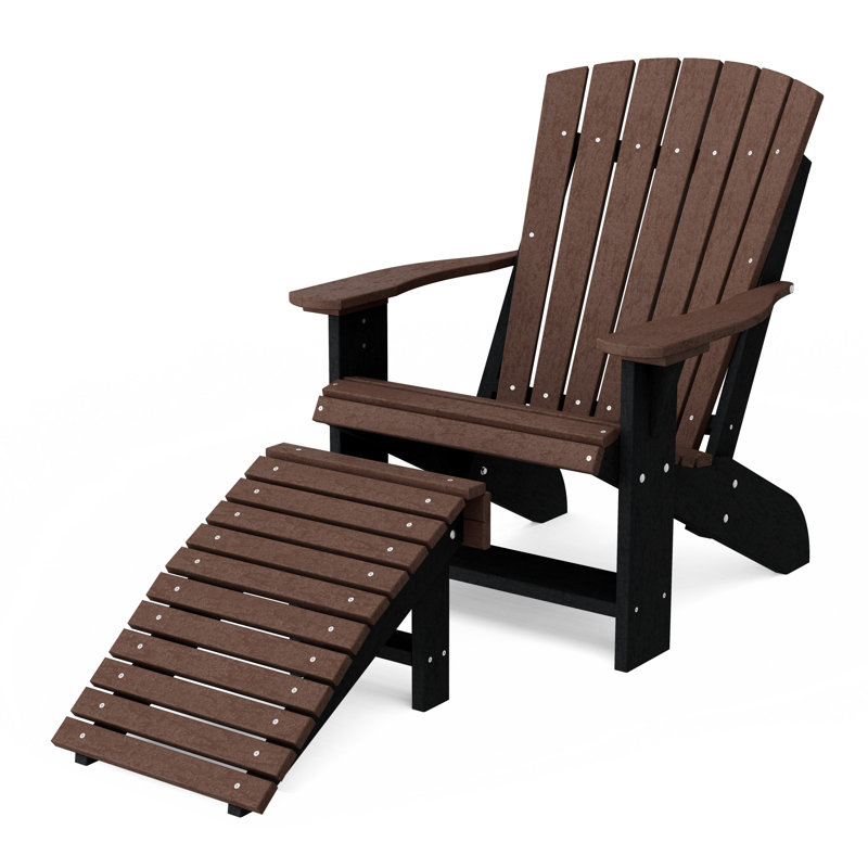 Chaise Adirondack avec repose-pieds Heritage, Brun Tudor / noir