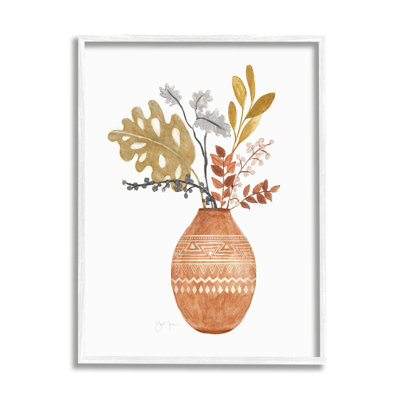Botanical Plant Still Life Boho, motif aztèque à motif noir, estampe numérique, art texturé par Tava Studios