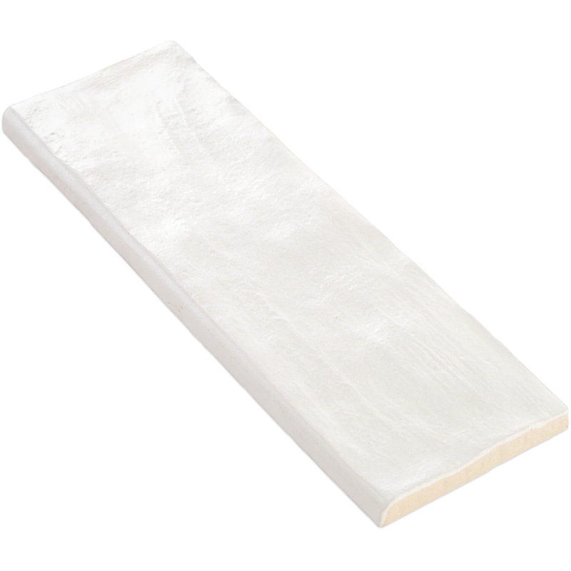 Amagansett White Ceramic Bullnose Tile Trim, 2x8