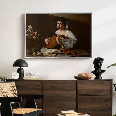 Le joueur de luth (version Hermitage), v. 1596 - Toile tendue avec châssis Caravaggio