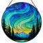 Panneau de vitrail 12 "H Northern Lights-2131214071