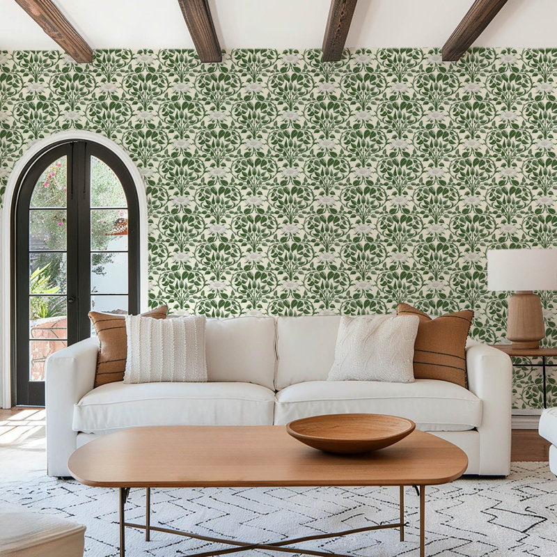 Garden Vine - Botanical Wallpaper, Ivy Green, Premium Paper