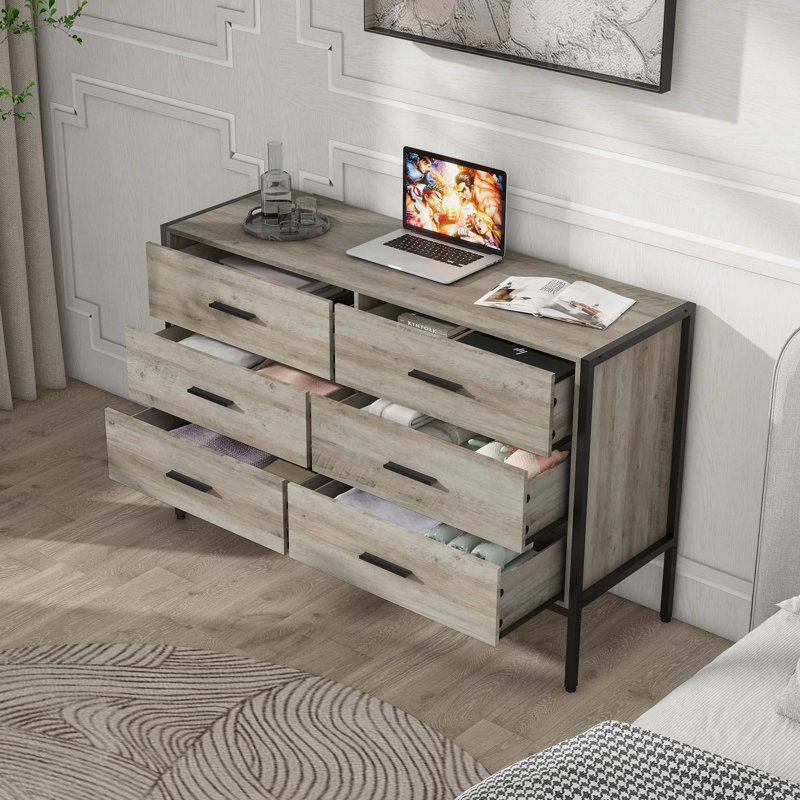 Commode en bois avec 6 tiroirs