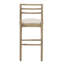 De 2 tabourets de bar à dossier de style moderne, revêtus de bois d'hévéa beige, pour salle à manger avec dossier, sièges rembourrés, pièce, assemblage requis