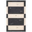 Tapis crème / noir en laine fait à la main Santiago-869807995