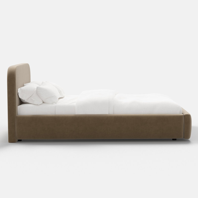 Daphne Platform Bed, Performance Velvet Walnut, King