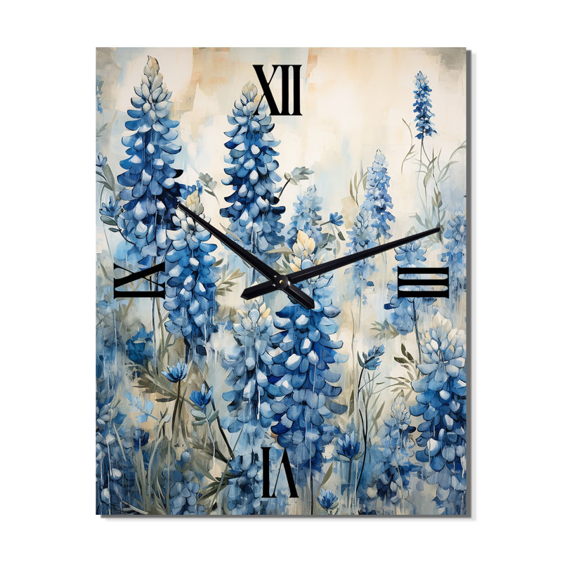 Horloge murale Blue Bonnets Tranquility II - Blue Bonnets, Très grand