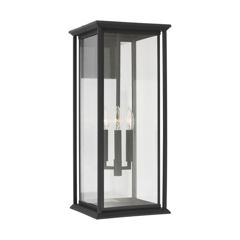 Très grande lanterne Audley de Génération Éclairage , Transparent, Noir texturé
