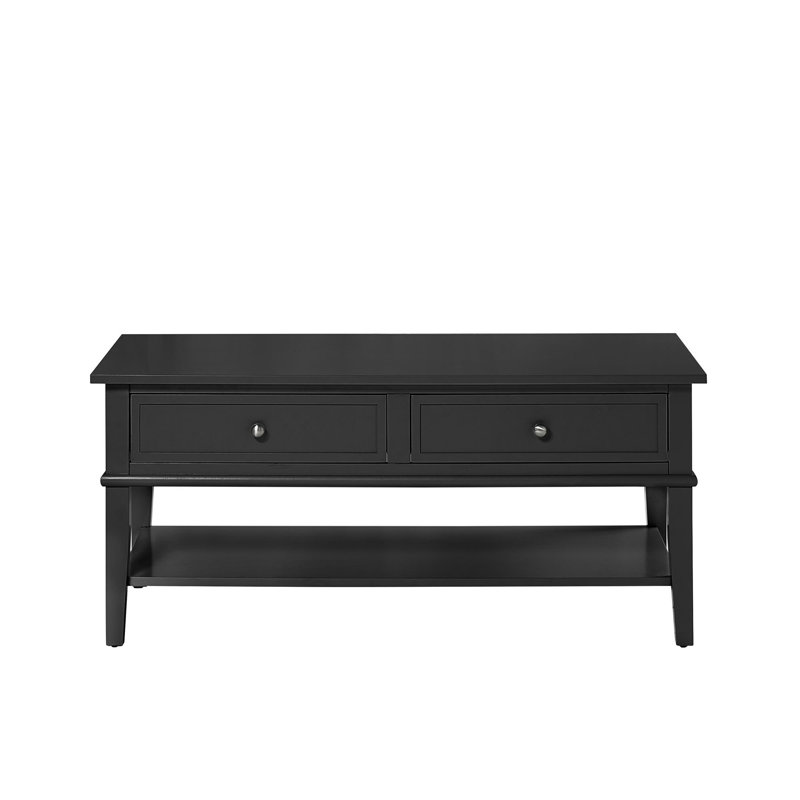Denva Four Leg Coffee Table with Storage, Black
