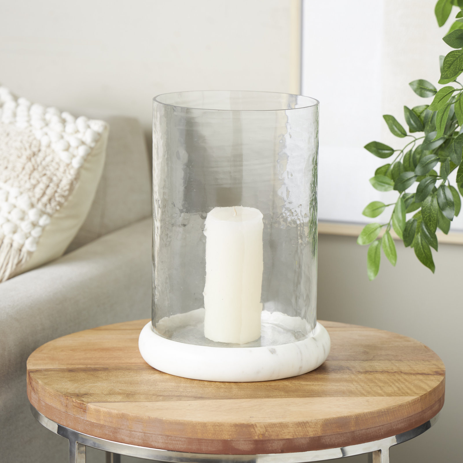Perry Genuine Marble Candlestick Holder, 12.75" H x 9.2" W x 9.2" D