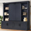 L'armoire de vestibule multifonctionnelle comporte des rails coulissants pour un grand espace de rangement, combinant astucieusement une unité de rangement avec un design de hall d'entrée en forme d'arbre. Idéal pour les salons et les couloirs, bleu-1999696892