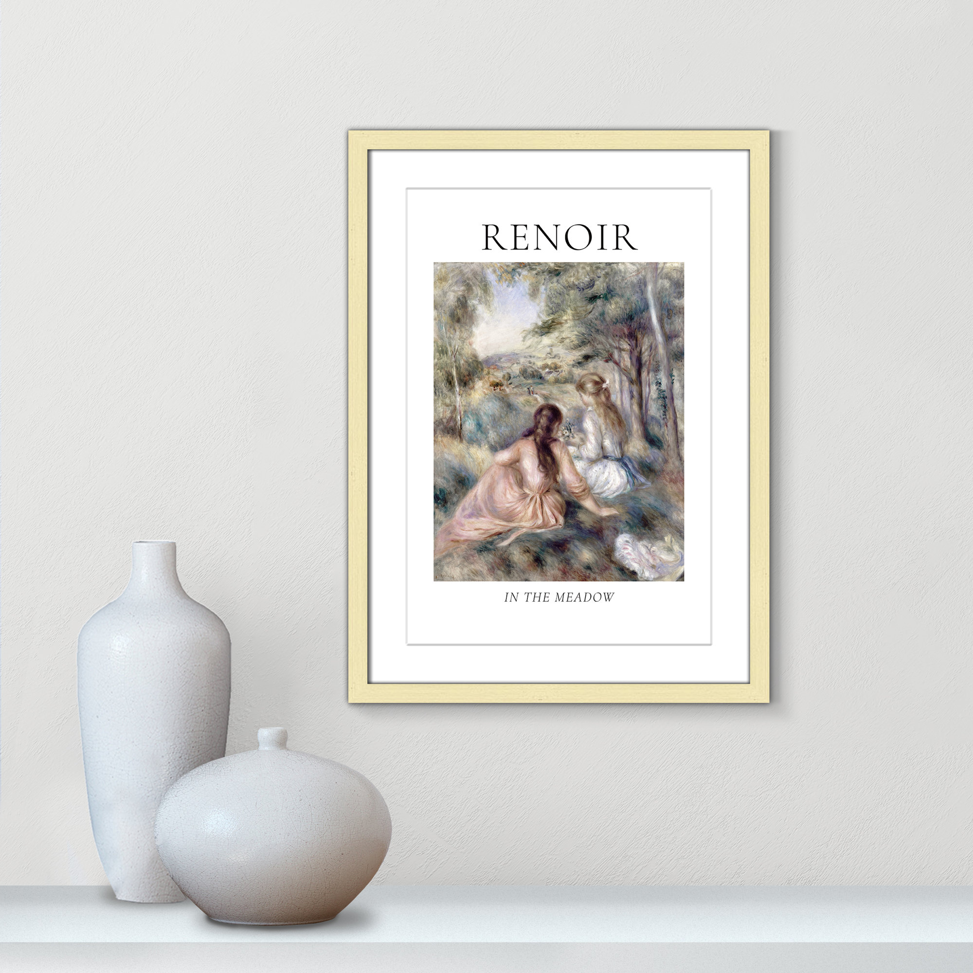 Old Masters Collection " In The Meadow " by Auguste Renoir, Gold Single Picture Frame, Yes, 23" H x 17" W x 1.25" D