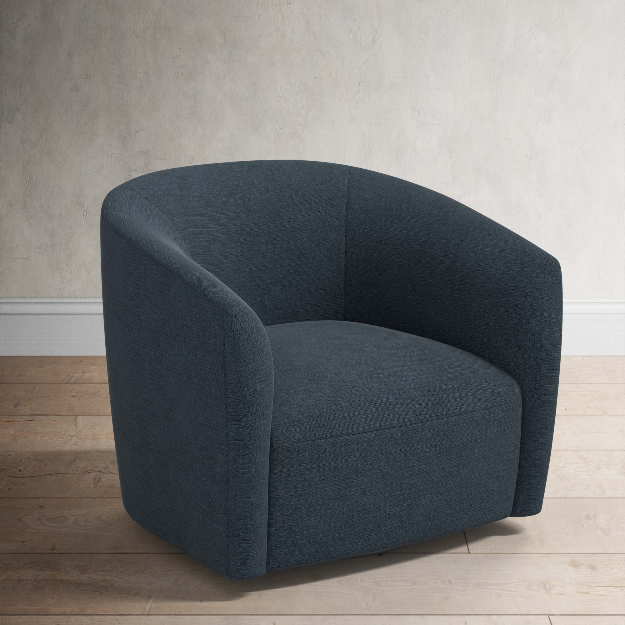 Marita 32" Barrel Chair, Classic Navy Linen