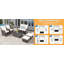 Ensemble de meubles de patio 6 pièces, ensemble de conversation pour canapé modulaire en osier avec repose-pieds pour jardin-729165110