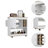 Bar Cart, Lower Panel, Six Bottle Cubbies, One Cabinet -Light Oak / White-1501489833