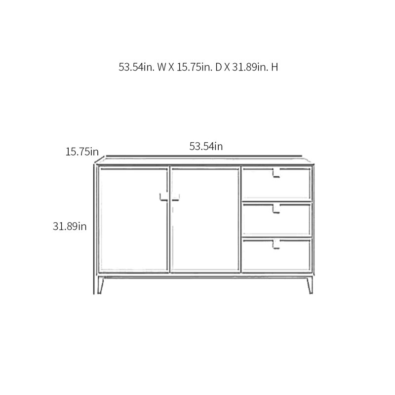 Buffet moderne avec 2 portes et 3 tiroirs