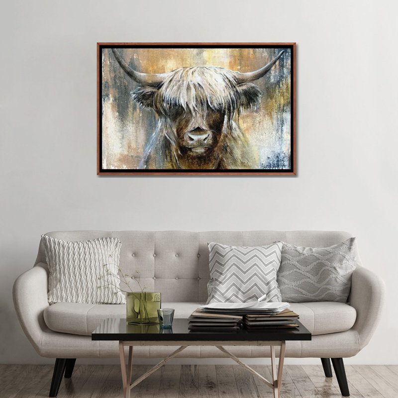 Highland Cow I, encadrée par Studio Paint-Ing, impression, H 32 po x l 48 po x P 1,5 po