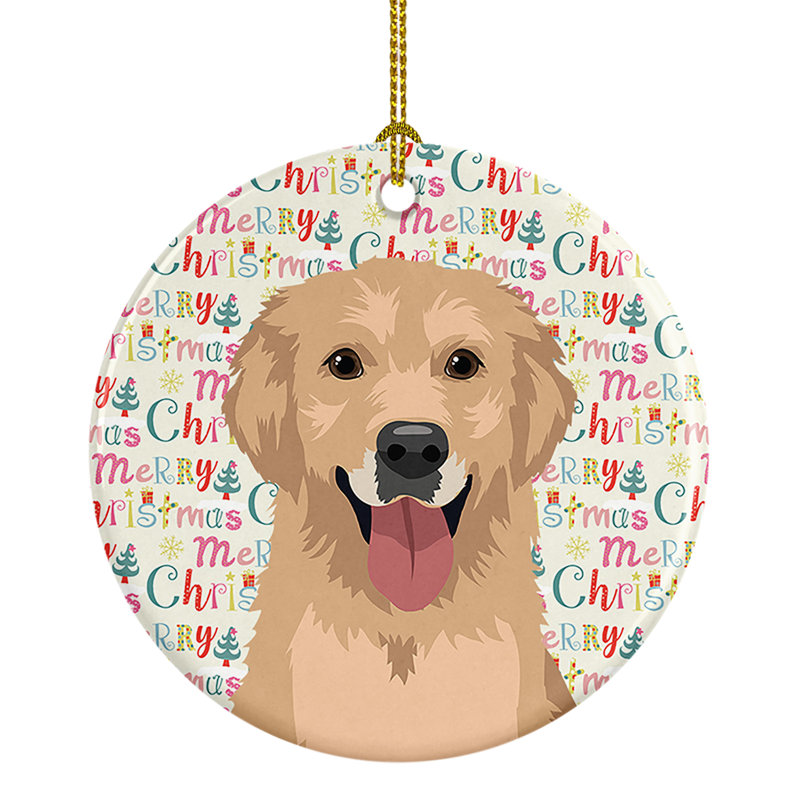 Ornement suspendu en céramique Golden Retriever 3