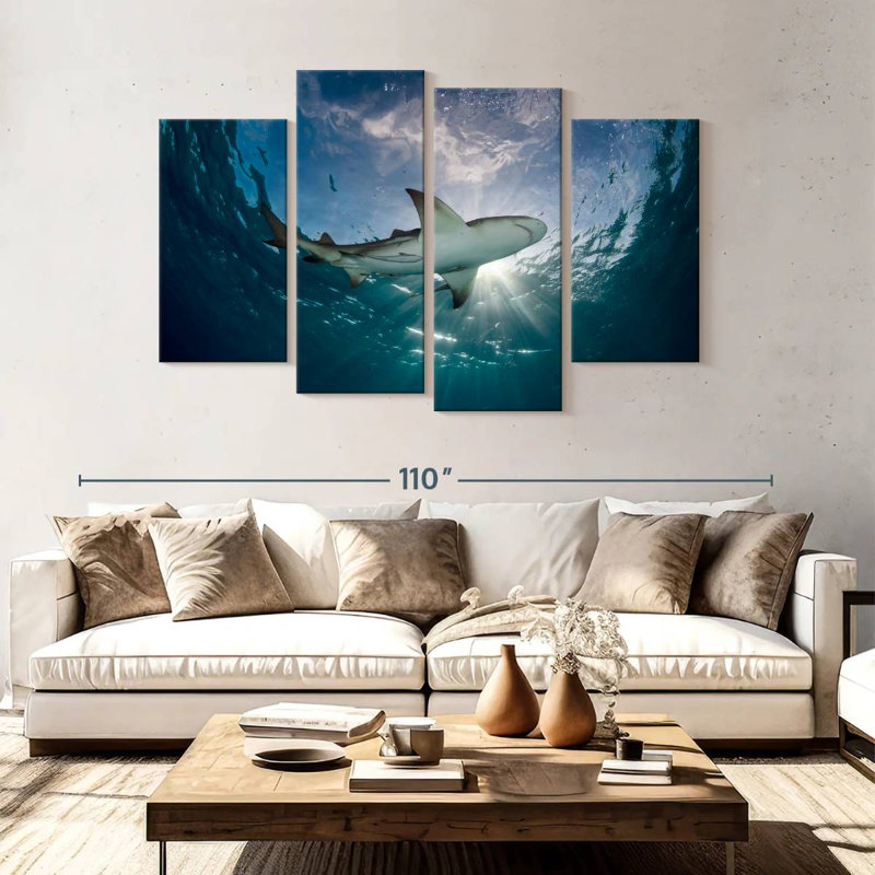 Brampt Lemon Shark In The Water, 54" H x 84" W