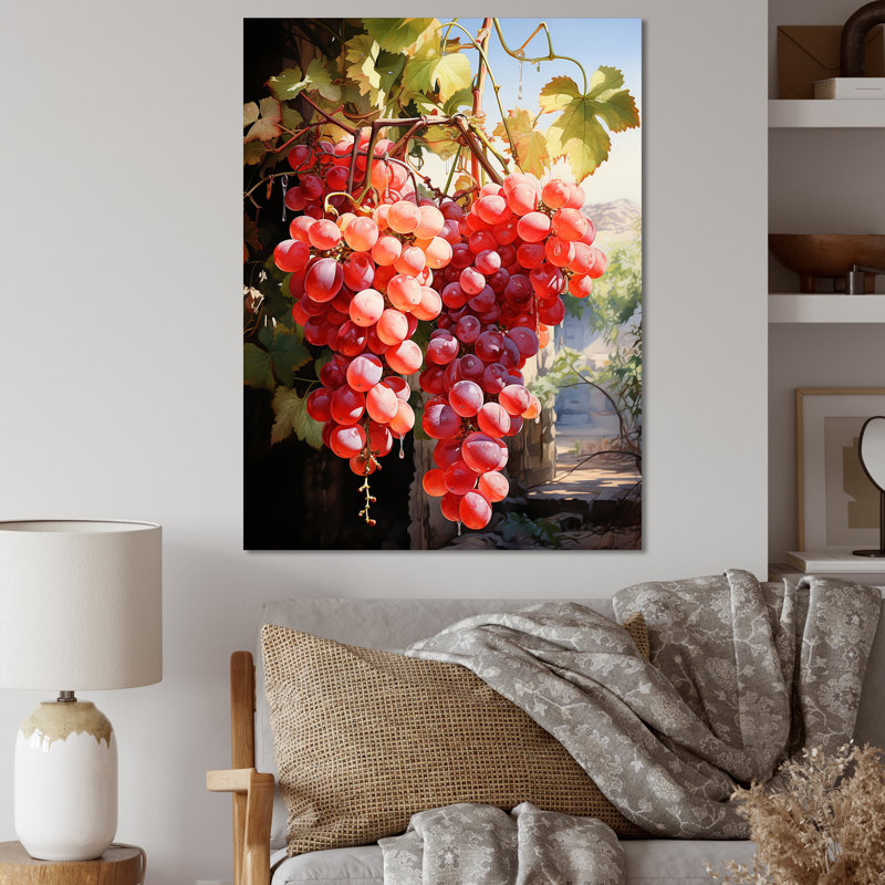 Vineyard Gentle Impression II - vin, art mural, Cadre simple argenté, H 40 po x l 30 po x P 1,5 po