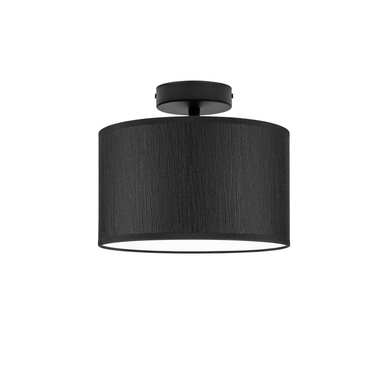 Doce Fabric Semi Flush Mount, Black