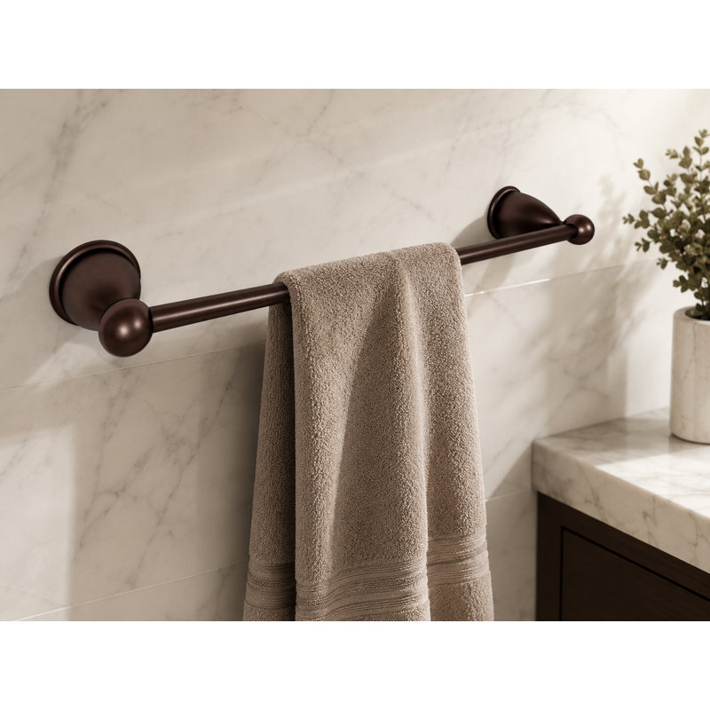 Tringle à serviettes murale en acier inoxydable de 21 po en plusieurs finitions pour espaces modernes, Bronze huilé