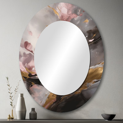 Miroir mural rose