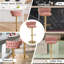 Ensemble de 2 tabourets de bar pivotants en velours, tabourets de bar réglables à hauteur de comptoir, chaises d'îlot de cuisine et chaises de bar rembourrées-364817342