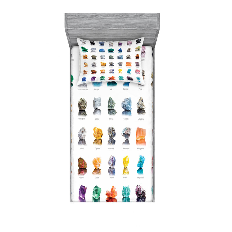 Gemstone Microfiber Sheet Set, Twin Sheet Set + Fitted Sheet + 1 Pillowcase