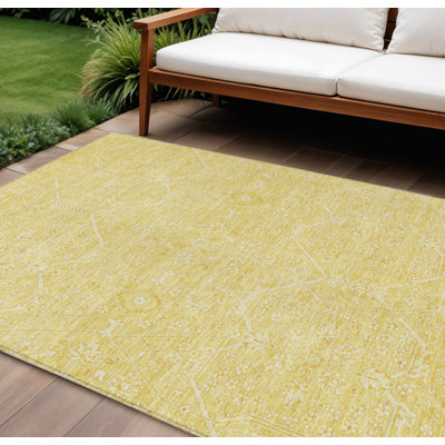 Tapis lavable intérieur / extérieur doré 8 pi x 10 pi
