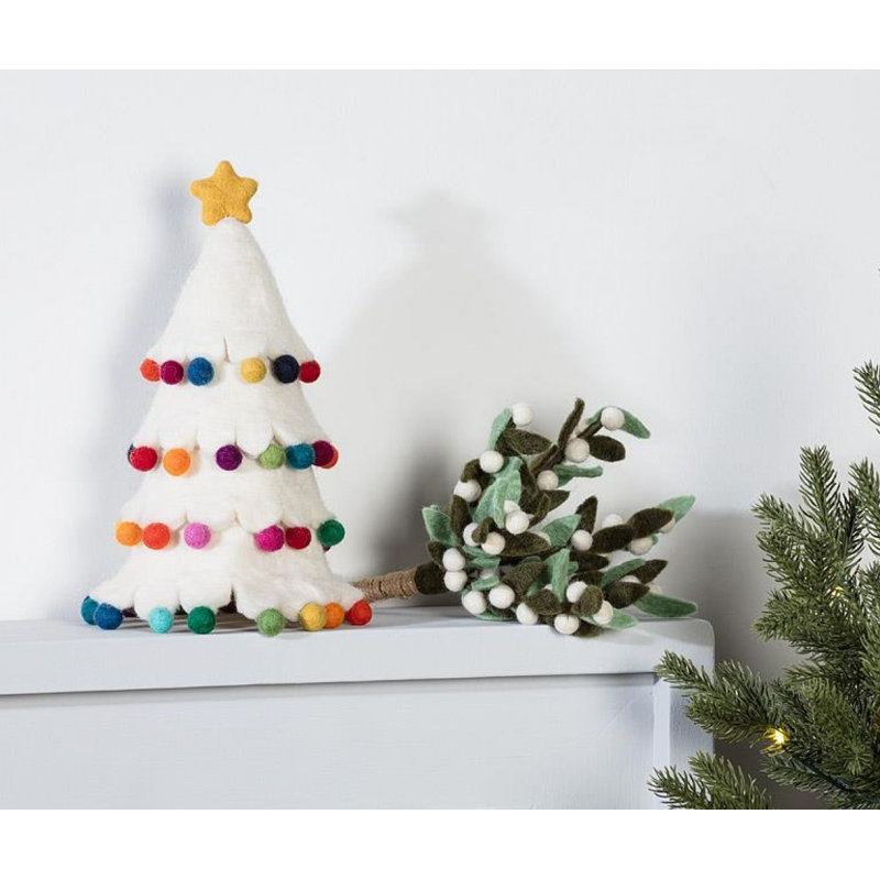 Tree With Pompom Trim
