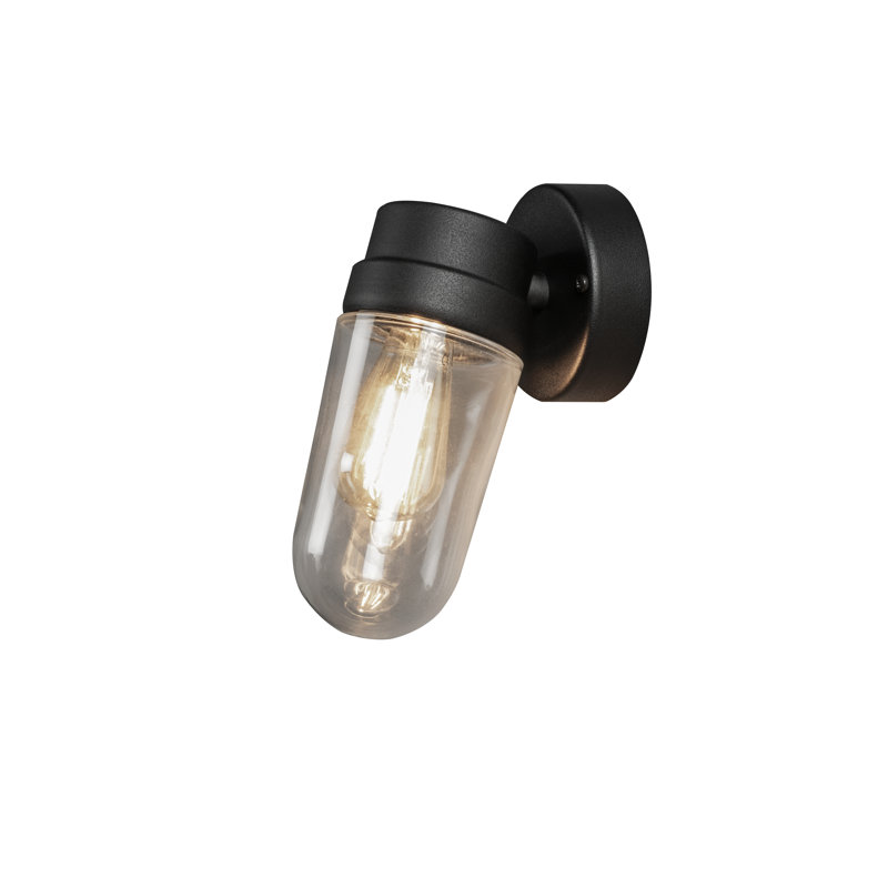 24.5cm H Outdoor Armed Sconce, Black