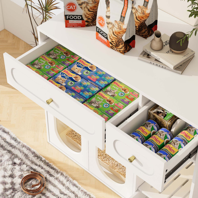 Cat Litter Box Enclosure With LED Light